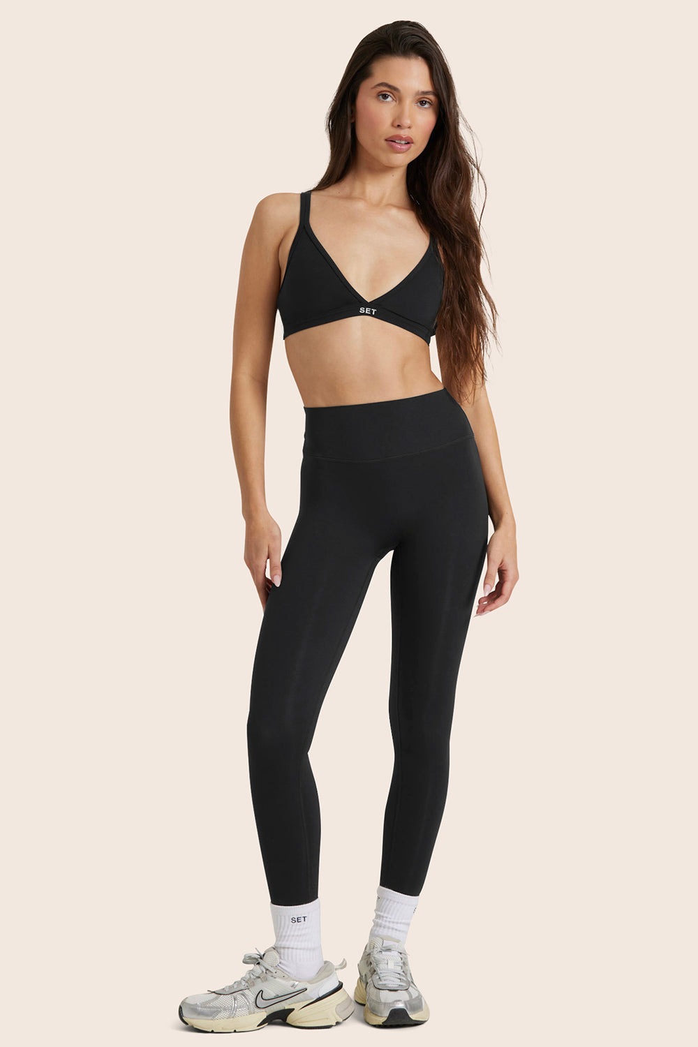 Breathe-Leggings mit mittlerer Leibhöhe – Onyx