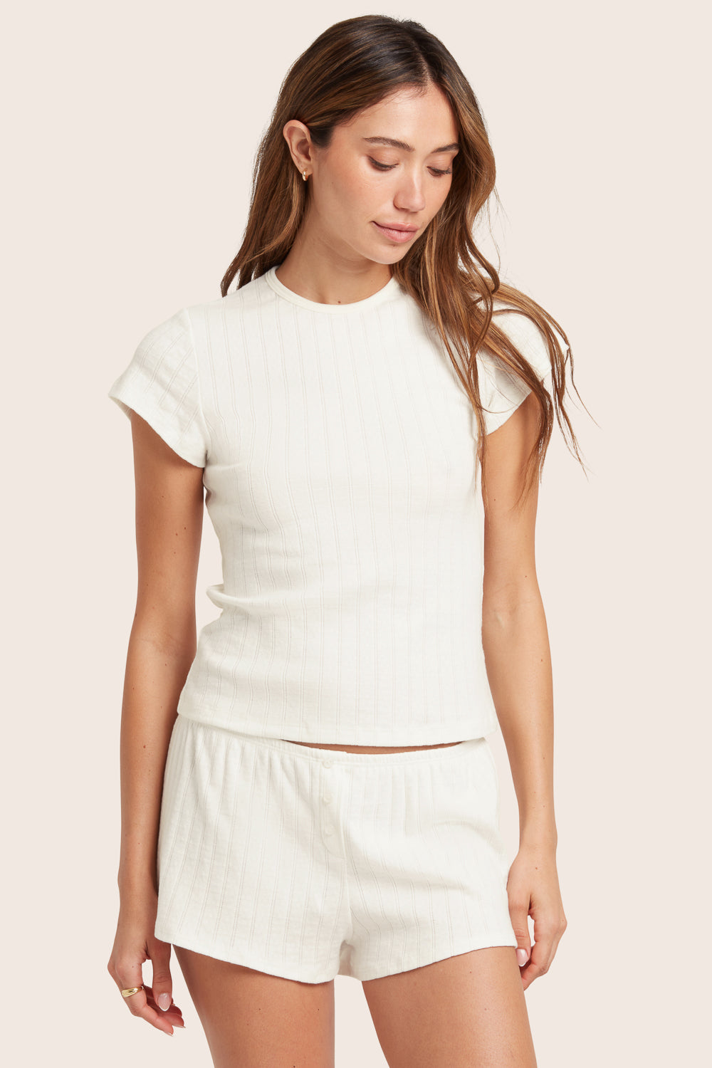 Pointelle Dainty Tee – Vanille