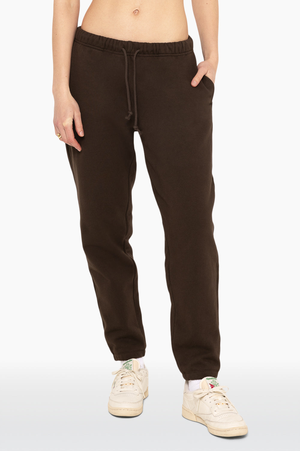 Schwere Jogginghose mit Kordelzug – Espresso