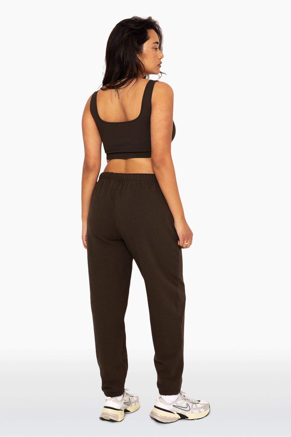 Schwere Jogginghose mit Kordelzug – Espresso