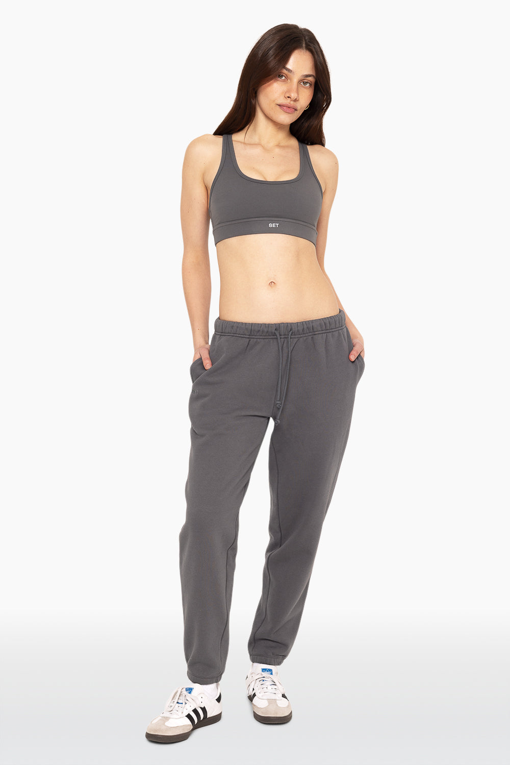 Schwere Jogginghose mit Kordelzug – Graphit