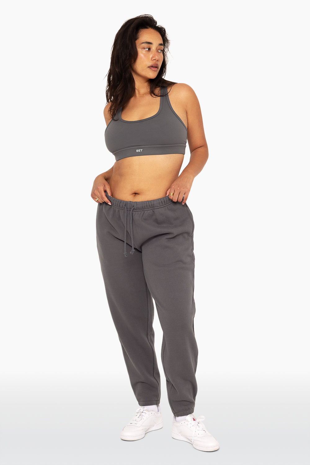 Schwere Jogginghose mit Kordelzug – Graphit