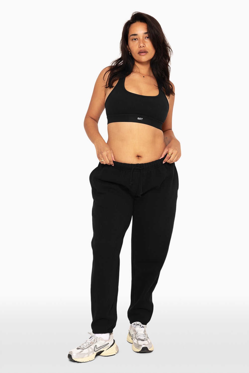 Schwere Jogginghose mit Kordelzug – Onyx