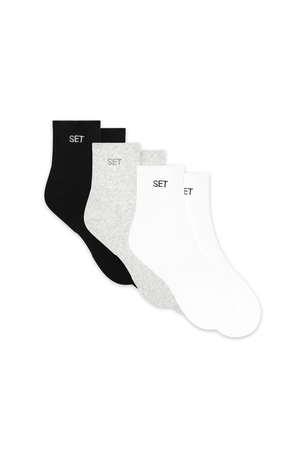 Gestreifte Pilates-Shorty-Socken – Weiß/Refresh
