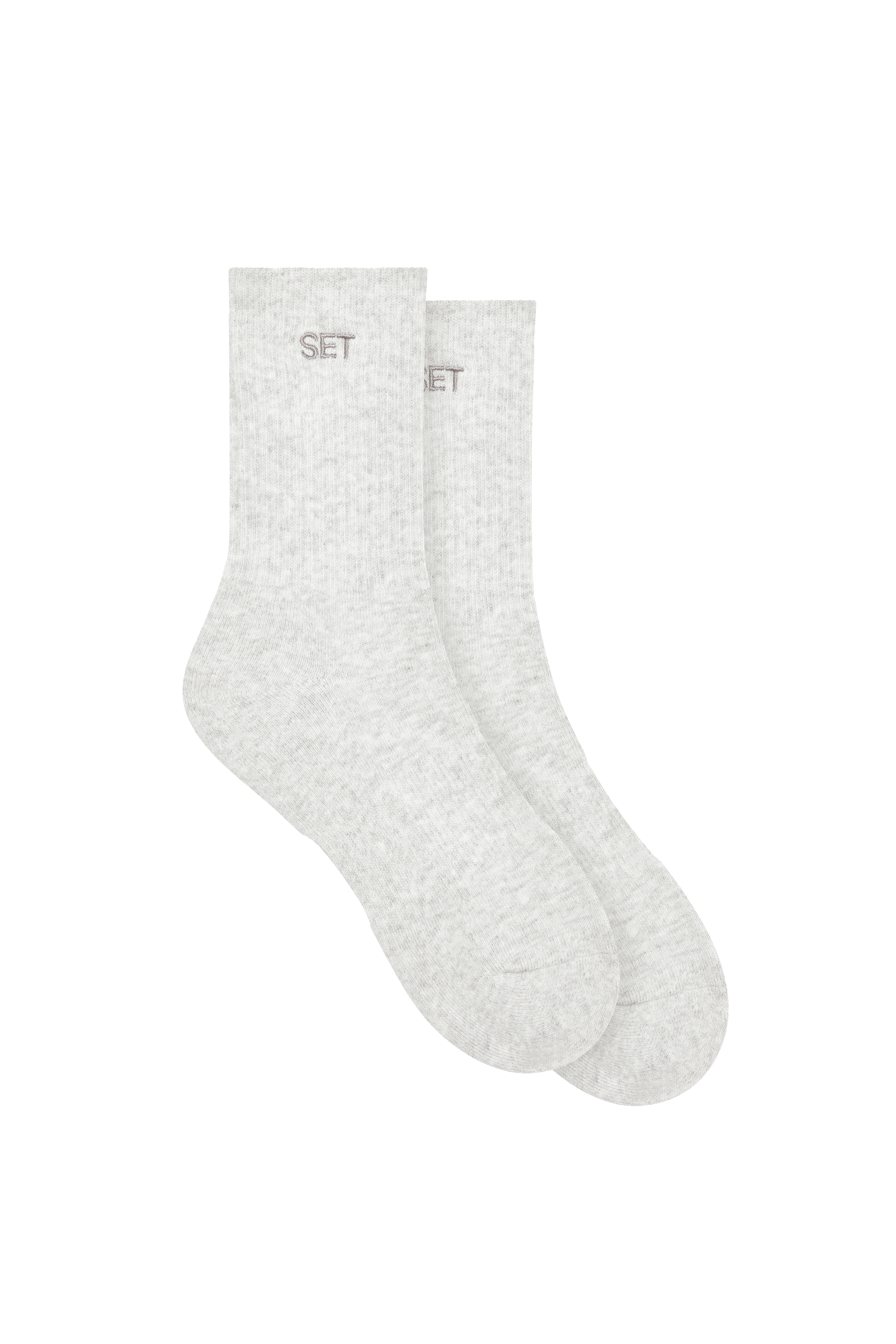 Normale Socken (3er-Pack) – Weiß/Grau meliert/Onyx